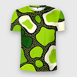 Мужская спорт-футболка Зеленая абстракция с кругами