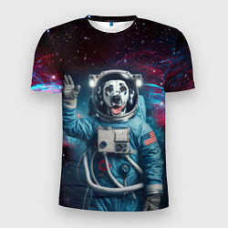 Футболка спортивная мужская Далматинец бравый космонавт - нейроарт, цвет: 3D-принт