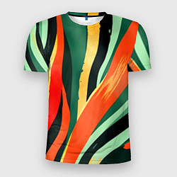 Мужская спорт-футболка Тропическая жаркая абстракция