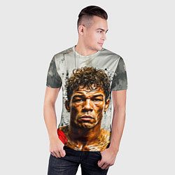 Футболка спортивная мужская Артуро Гатти на сером, цвет: 3D-принт — фото 2