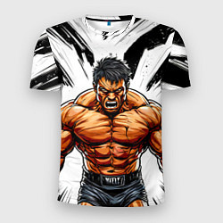 Футболка спортивная мужская Мощный реслер, цвет: 3D-принт