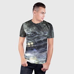 Футболка спортивная мужская БМВ брызги из под колес, цвет: 3D-принт — фото 2