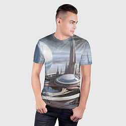 Футболка спортивная мужская Инопланетный город, цвет: 3D-принт — фото 2