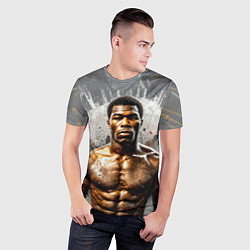 Футболка спортивная мужская Мухаммед Али на сером, цвет: 3D-принт — фото 2