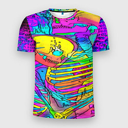 Футболка спортивная мужская Черепа неоновые краски, цвет: 3D-принт