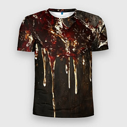 Футболка спортивная мужская Стекающий мед - текстура, цвет: 3D-принт