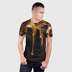 Футболка спортивная мужская Стекающий мед - текстура, цвет: 3D-принт — фото 2