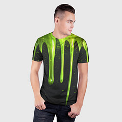 Футболка спортивная мужская Слизь зеленая текстура, цвет: 3D-принт — фото 2