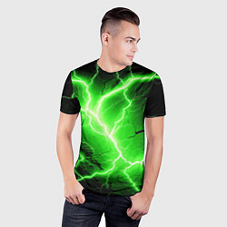 Футболка спортивная мужская Color green black, цвет: 3D-принт — фото 2