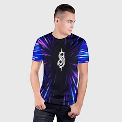 Футболка спортивная мужская Slipknot neon energy, цвет: 3D-принт — фото 2