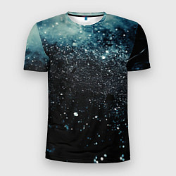 Футболка спортивная мужская Черно-синий текстурный фон, цвет: 3D-принт