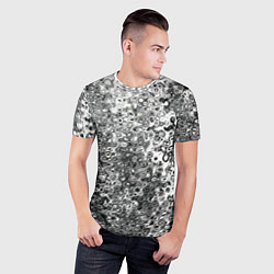 Футболка спортивная мужская Чёрно-белый абстрактная текстура, цвет: 3D-принт — фото 2