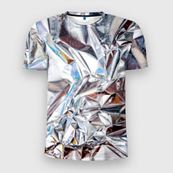 Футболка спортивная мужская Зеркальная металическая фольга текстура, цвет: 3D-принт