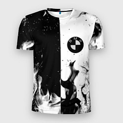 Футболка спортивная мужская BMW black fire, цвет: 3D-принт