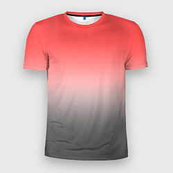 Футболка спортивная мужская Бледный красно-серый градиент, цвет: 3D-принт