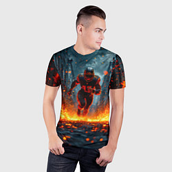 Футболка спортивная мужская Раннинбек в огне, цвет: 3D-принт — фото 2