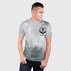 Футболка спортивная мужская Лес мой храм - медведь русич, цвет: 3D-принт — фото 2