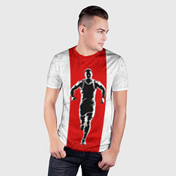 Футболка спортивная мужская Легкоатлет на красно-белом, цвет: 3D-принт — фото 2