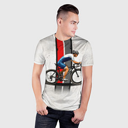Футболка спортивная мужская Триатлонист на белом, цвет: 3D-принт — фото 2