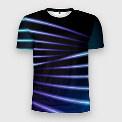 Футболка спортивная мужская Color black blue, цвет: 3D-принт