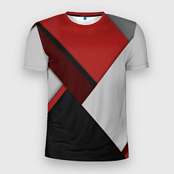 Футболка спортивная мужская Color black red grey, цвет: 3D-принт