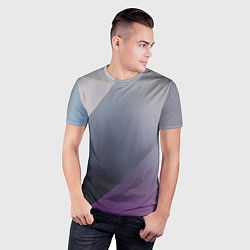Футболка спортивная мужская Color grey with stripes, цвет: 3D-принт — фото 2