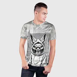 Футболка спортивная мужская Фенек в балахоне, цвет: 3D-принт — фото 2