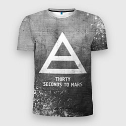 Футболка спортивная мужская Thirty Seconds to Mars - grey gradient, цвет: 3D-принт