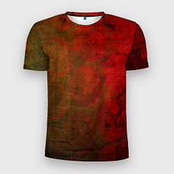Мужская спорт-футболка Абстракция - green circles in red