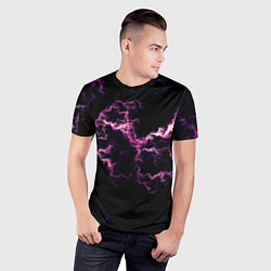 Футболка спортивная мужская Lightning pink glow, цвет: 3D-принт — фото 2