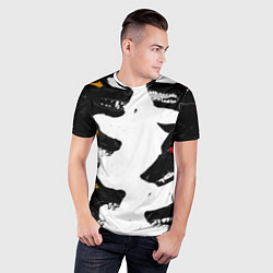 Футболка спортивная мужская Волки со светящимися глазами, цвет: 3D-принт — фото 2