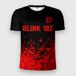 Мужская спорт-футболка Blink 182 - red gradient посередине