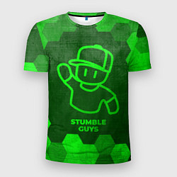 Футболка спортивная мужская Stumble Guys - green gradient, цвет: 3D-принт