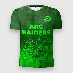 Мужская спорт-футболка ARC Raiders - green gradient посередине