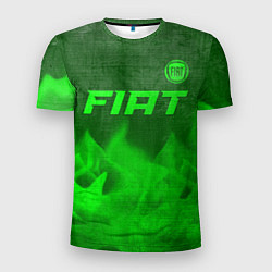 Мужская спорт-футболка Fiat - green gradient посередине