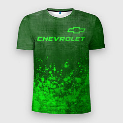 Футболка спортивная мужская Chevrolet - green gradient посередине, цвет: 3D-принт