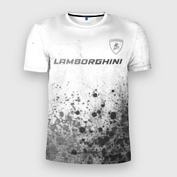 Футболка спортивная мужская Lamborghini - white gradient посередине, цвет: 3D-принт