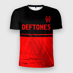 Мужская спорт-футболка Deftones - red gradient посередине