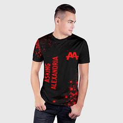 Футболка спортивная мужская Asking Alexandria - red gradient вертикально, цвет: 3D-принт — фото 2