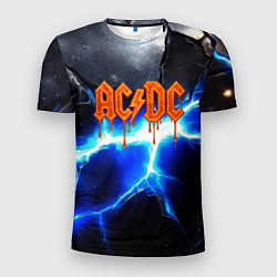 Мужская спорт-футболка ACDC логотип из лавы на молнии