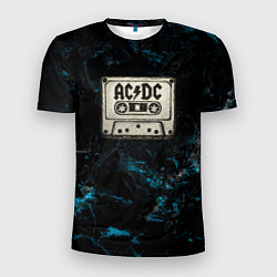 Мужская спорт-футболка ACDC в виде кассеты