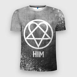 Футболка спортивная мужская HIM - grey gradient, цвет: 3D-принт
