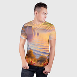 Футболка спортивная мужская Рассветный залив, цвет: 3D-принт — фото 2
