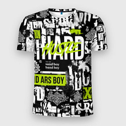 Футболка спортивная мужская Паттерн с надписями хасл, цвет: 3D-принт