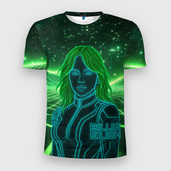 Футболка спортивная мужская Билли Айлиш из неона, цвет: 3D-принт