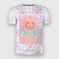 Мужская спорт-футболка Билли Айлиш - розовые облачка