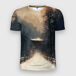 Футболка спортивная мужская Дорога к Японскому храму, цвет: 3D-принт