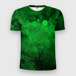 Футболка спортивная мужская Абстракция - green acid stains, цвет: 3D-принт