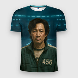 Мужская спорт-футболка Игрок 456 грустный - Игра в кальмара