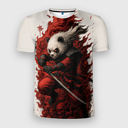 Футболка спортивная мужская Демоническая панда самурай - нейроарт, цвет: 3D-принт